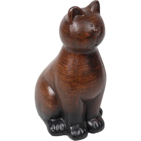 Brązowa ceramiczna figurka Kot, 15 × 8 × 9 cm