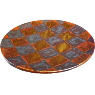 Ceramiczny Talerz Dekoracyjny w Kratę z Możliwością Użycia jako Podstawka Pod Świece