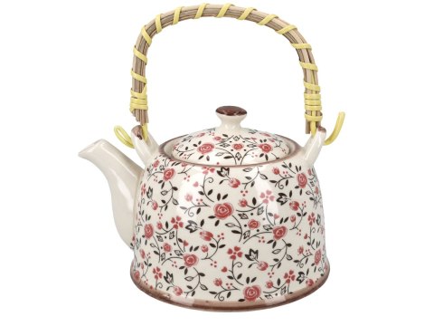 HANIPOL Santai — ceramiczny dzbanek z zaparzaczem w kwiaty, 800 ml