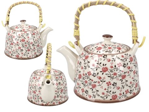 HANIPOL Santai — ceramiczny dzbanek z zaparzaczem w kwiaty, 800 ml