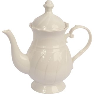 Dzbanek ceramiczny do herbaty w kolorze białym 25 cm