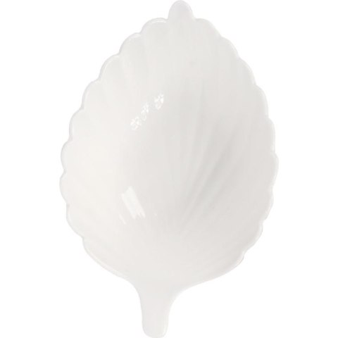 Komplet 3 Białych Misek Ceramicznych w Kształcie Liścia II