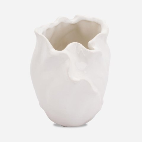 Wazon ceramiczny Biała Piękność w kształcie płatka kwiatu