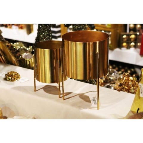 ZŁOTA OSŁONKA METALOWA NA TRZECH NÓŻKACH 17 CM