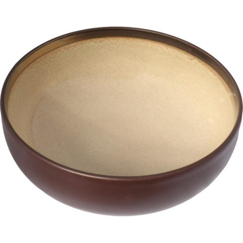Zastawa stołowa ceramiczna z brązowymi talerzami