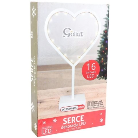 Dekoracja świetlna Serce z 20 LED, 38 cm