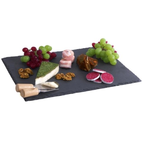 VILDE 139611 – czarna łupkowa taca do serwowania, 30 × 20 cm