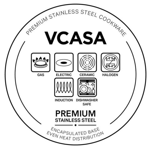 VCASA SIERRA VC-90108 – zestaw 3 garnków z pokrywkami, 6 elementów