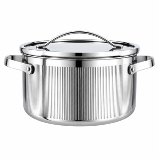 VCASA VC-90125 VELORA — garnek stalowy ze szklaną pokrywką do odcedzania, 24 cm, 5,8 l