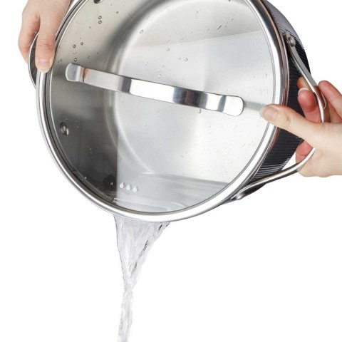VCASA VC-90125 VELORA — garnek stalowy ze szklaną pokrywką do odcedzania, 24 cm, 5,8 l