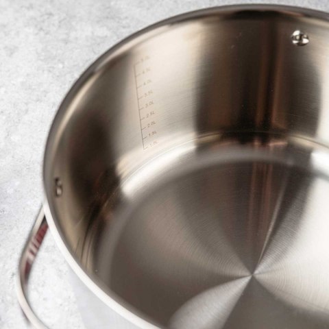 VCASA VC-90125 VELORA — garnek stalowy ze szklaną pokrywką do odcedzania, 24 cm, 5,8 l