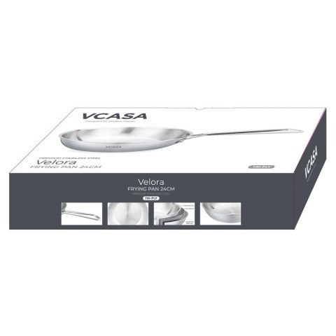 VCASA VC-90152 VELORA TRI-PLY — patelnia stalowa, 24 cm, 2 l