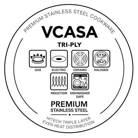 VCASA VC-90153 VELORA TRI-PLY — patelnia stalowa, 28 cm, 2,8 l