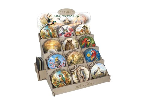 CARMANI – okrągła podkładka ceramiczna Rudzik, 10,8 cm