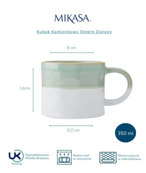Mikasa, Kubek Kamionkowy Ombre Zielony - 350 ml