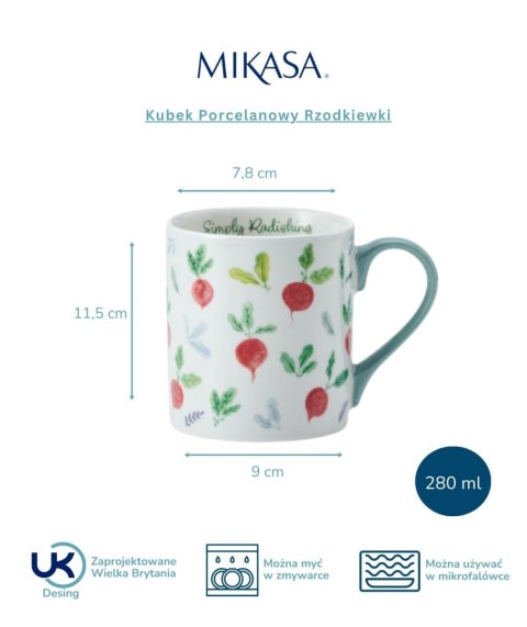 Mikasa Rzodkiewki — kubek porcelanowy 280 ml